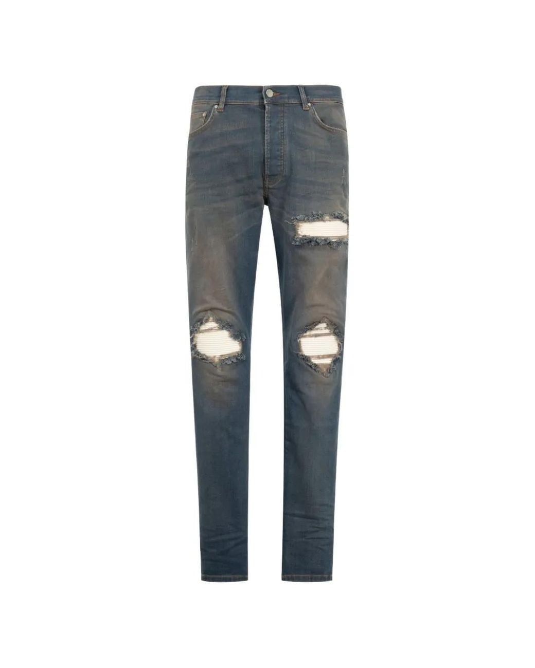 Amiri Blue Distressed Panelled Jeans for men
