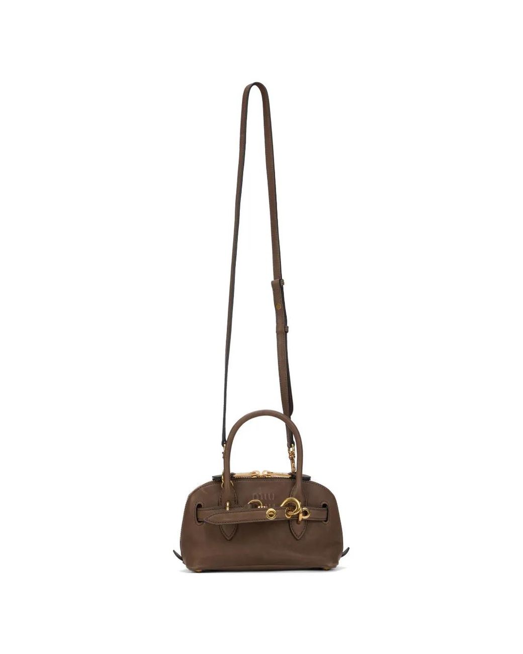 Miu Miu Natural Mini Aventure Leather Tote Bag