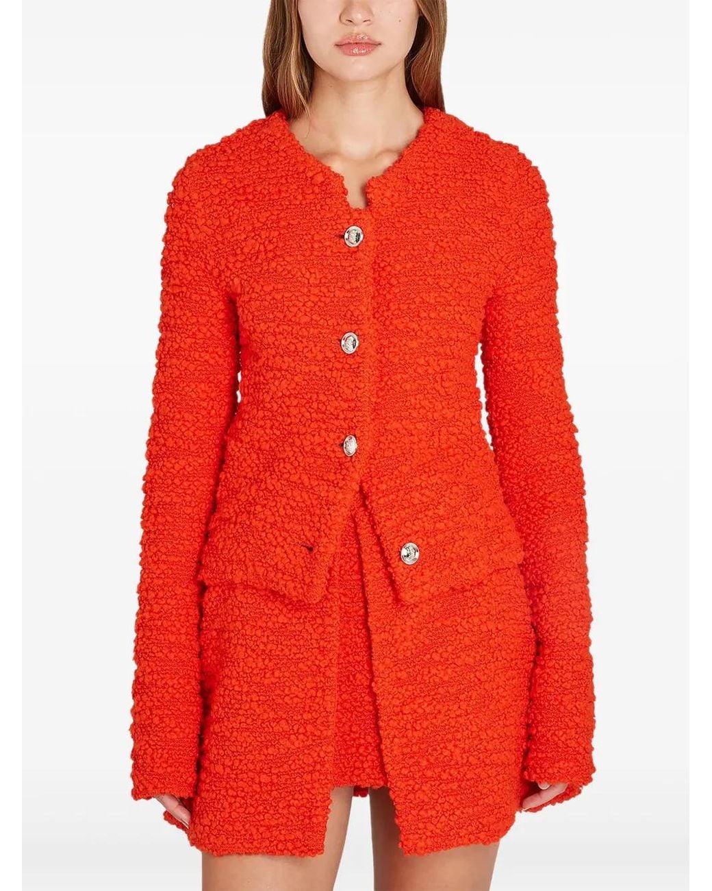 Giambattista Valli Red Blazer En Tweed