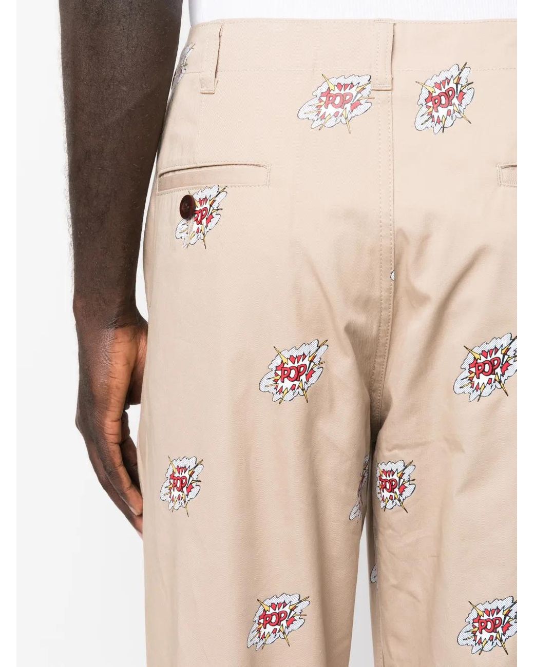 Junya Watanabe Natural X Roy Lichtenstein Cotton Chino Trousers for men