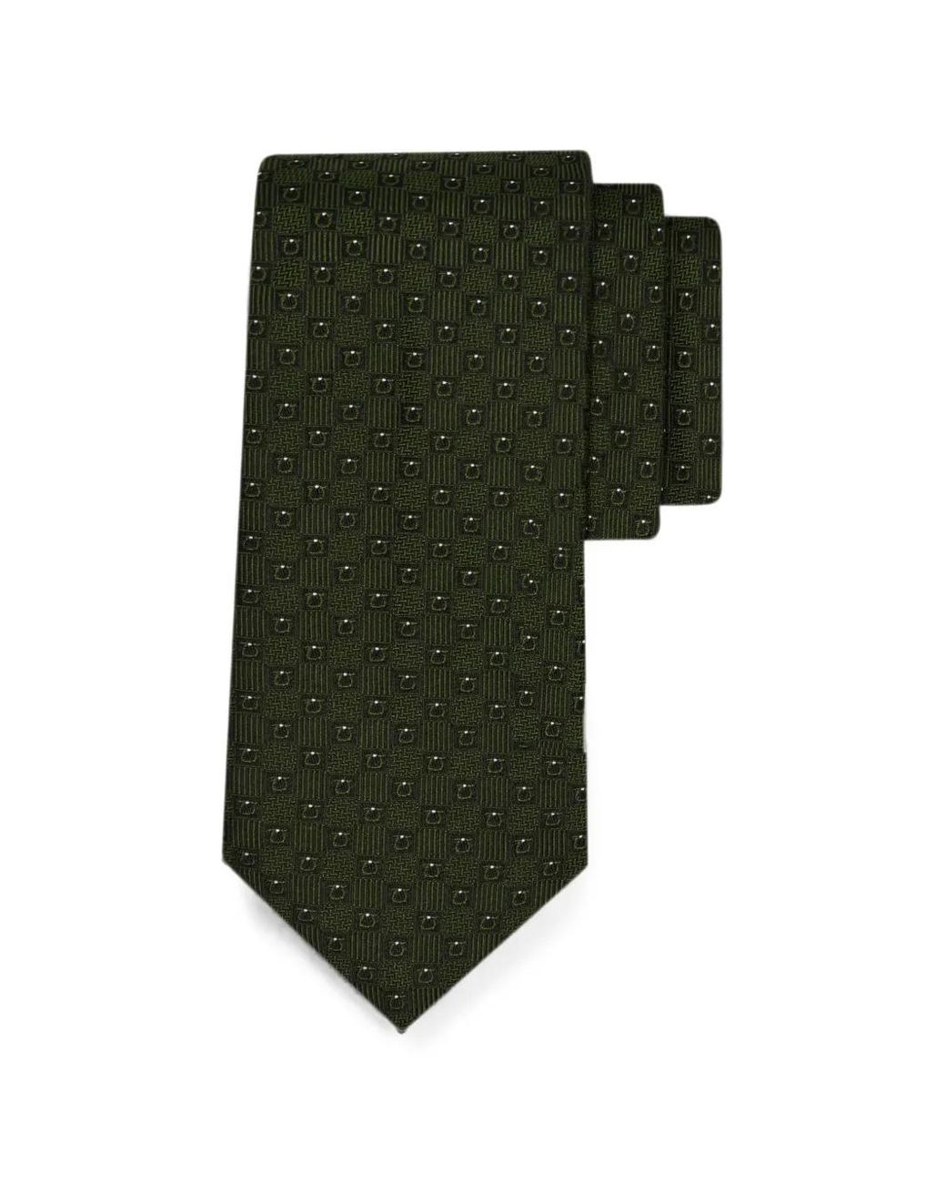 Ferragamo Green Gancini Jacquard Tie for men