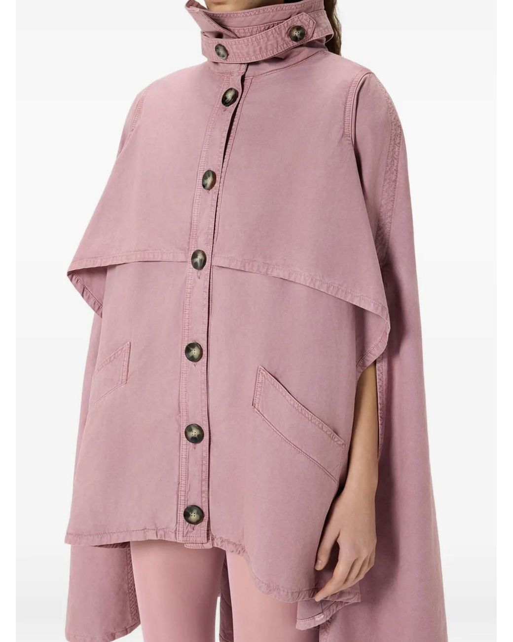 Blumarine Pink Asymmetric Canvas Cape