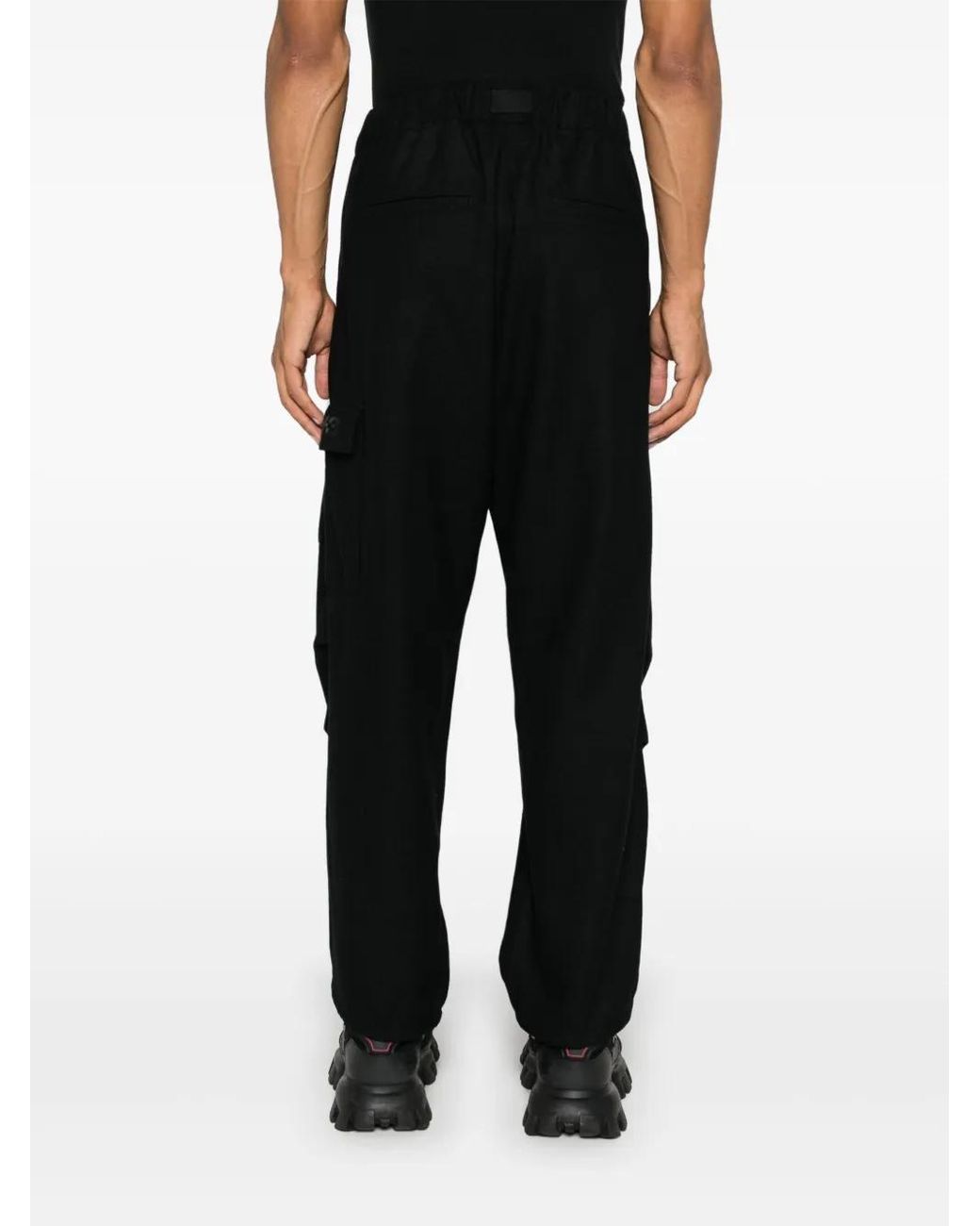 Y-3 Black Flannel Cargo Trousers