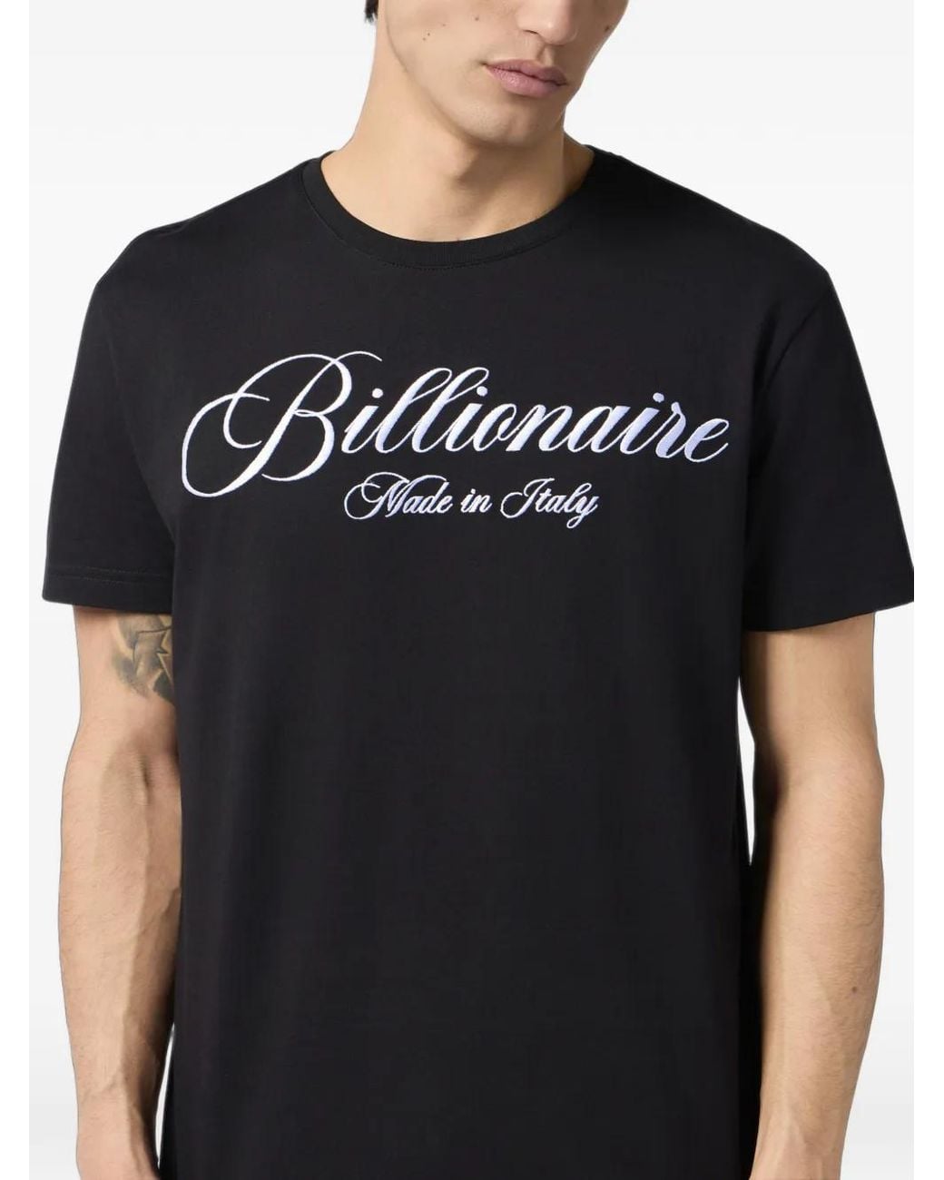 Billionaire Black Signature Round-Neck T-Shirt for men