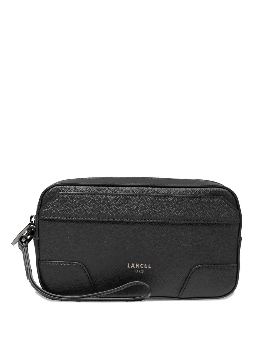Lancel Black Charlie Leather Clutch Bag