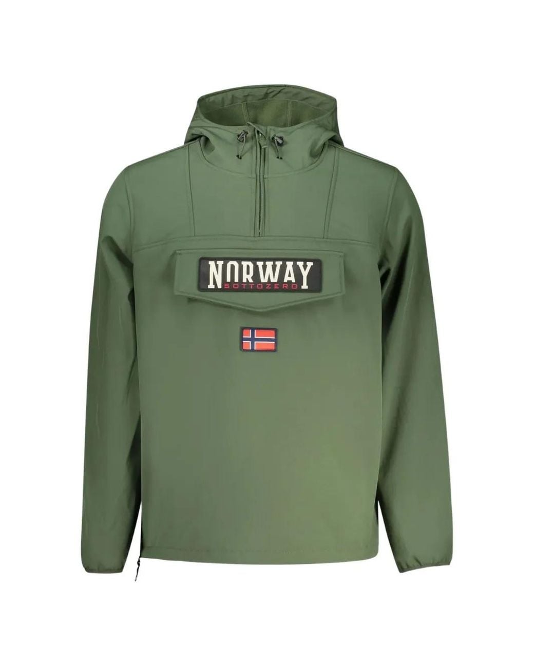 Norway 1963 Green Logo-Patch Hooded Jacket for men