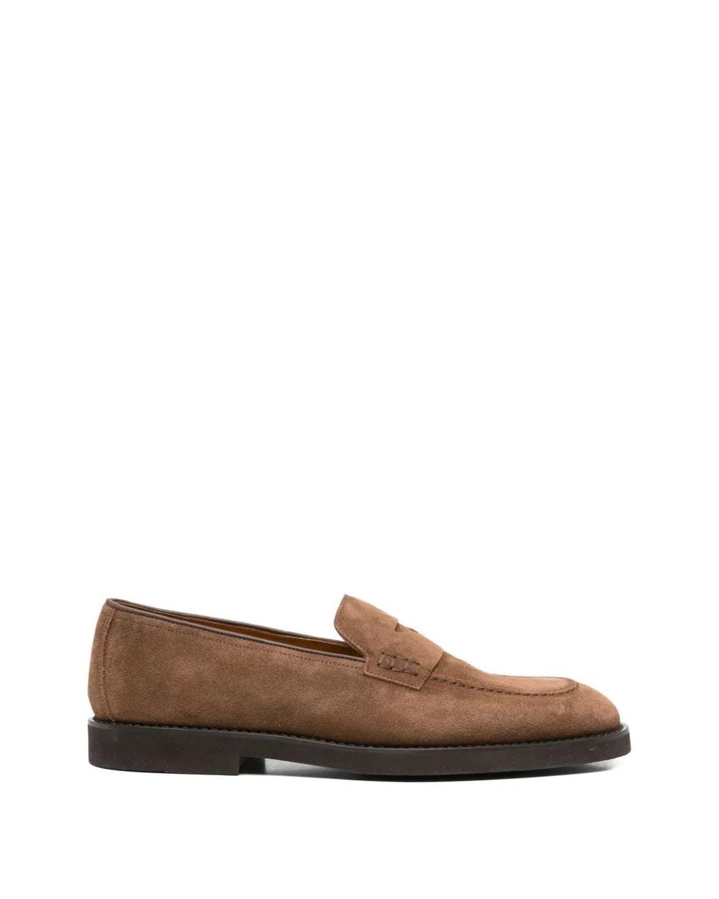 Doucal's Brown Panelled Suede Loafers for men