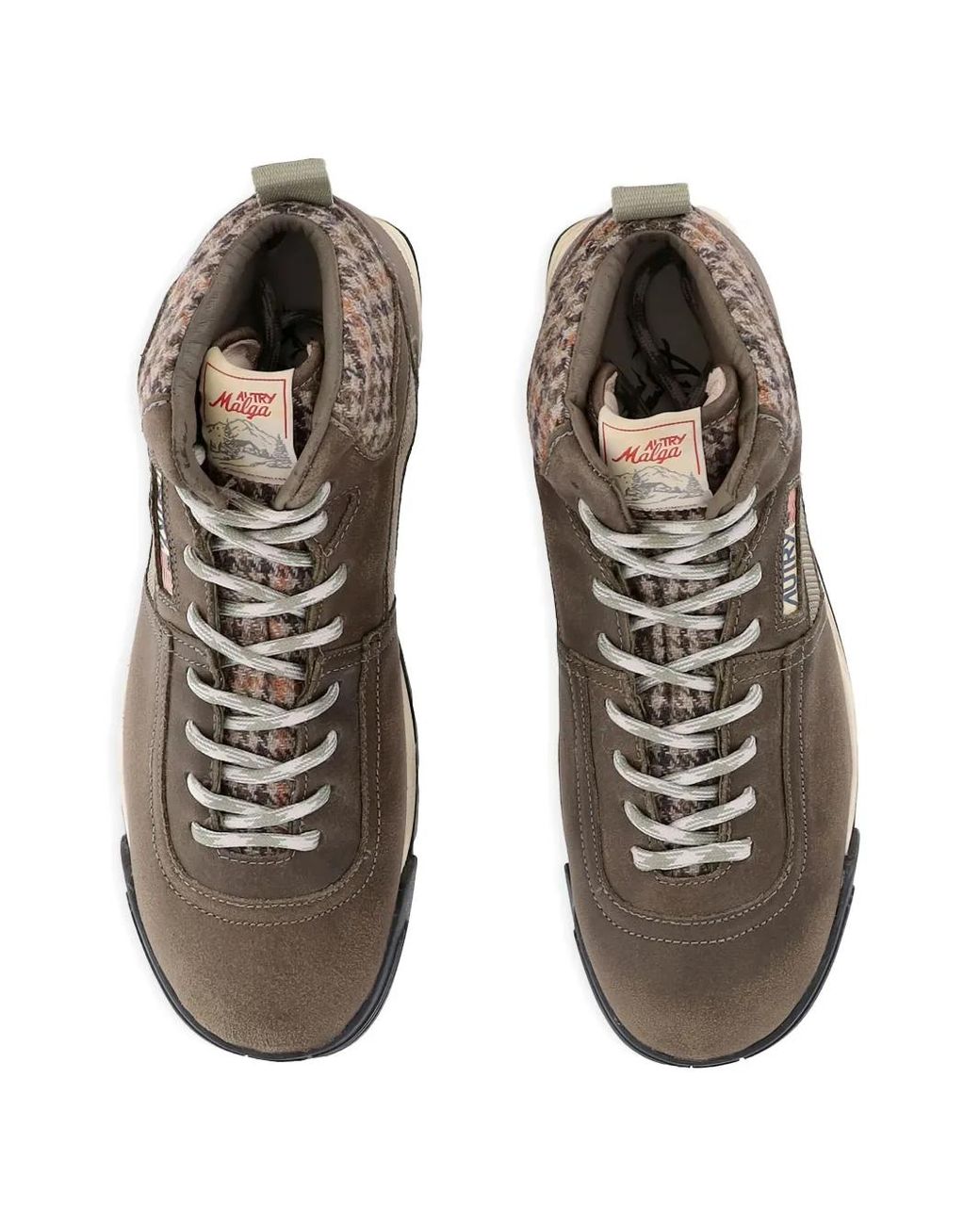Autry Brown Houndstooth Panel Boots for men