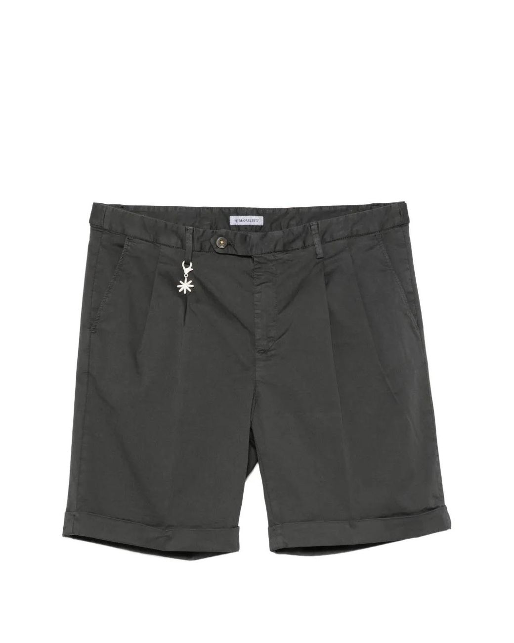 Manuel Ritz Gray Belt-Loops Shorts for men