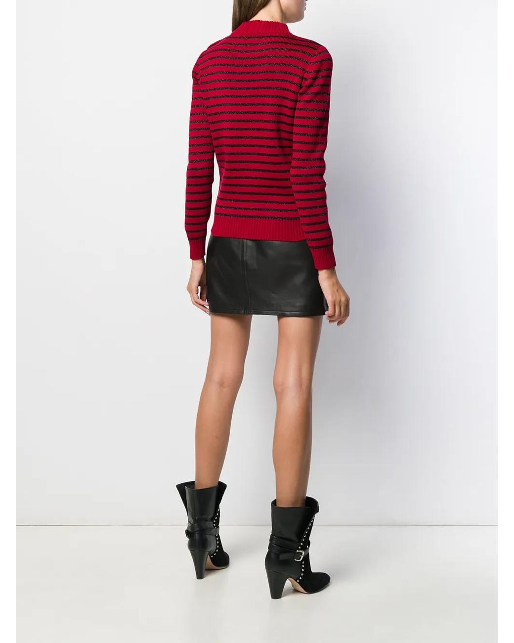 Saint Laurent Red Striped Knitted Jumper
