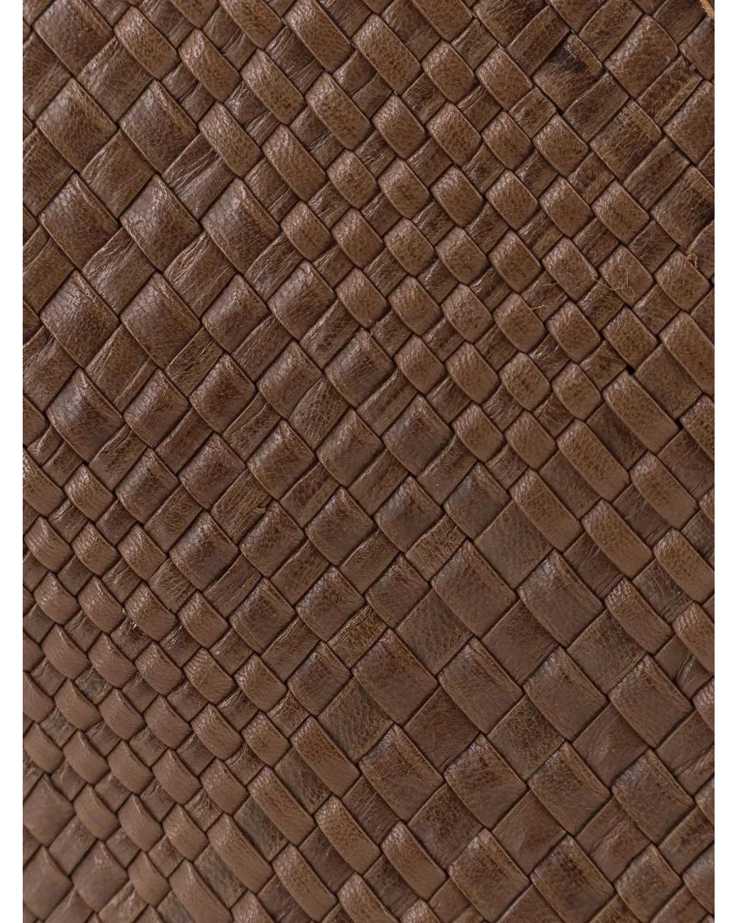 IBELIV Brown Medium Trinity Woven Leather Shoulder Bag