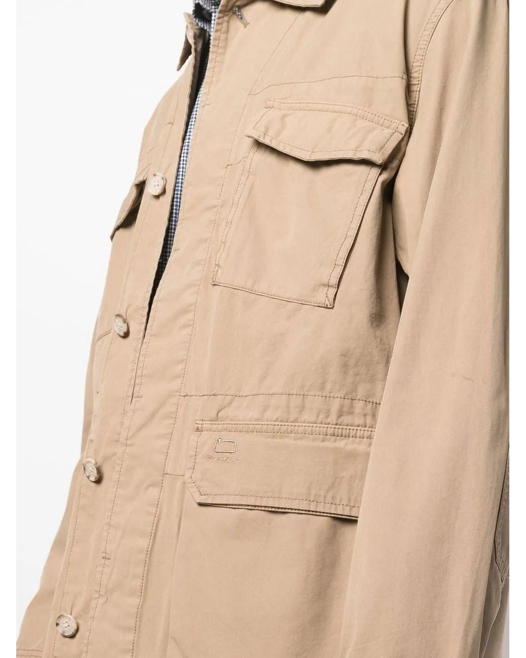 Woolrich Natural Crew Field Cotton Jacket for men