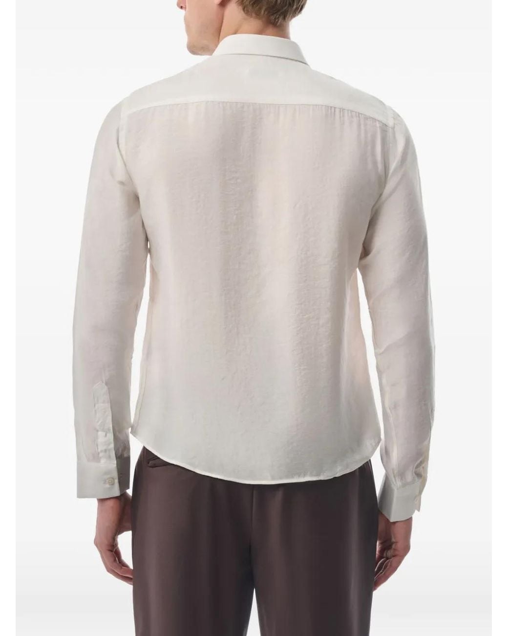 MEGUSTA White Logo-Embroidered Long-Sleeve Shirt for men
