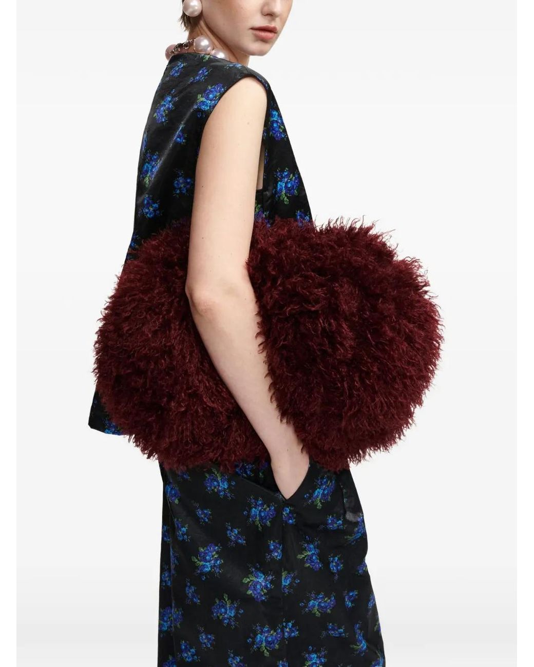 Essentiel Antwerp Blue Klara Floral-Print Ruffled Top