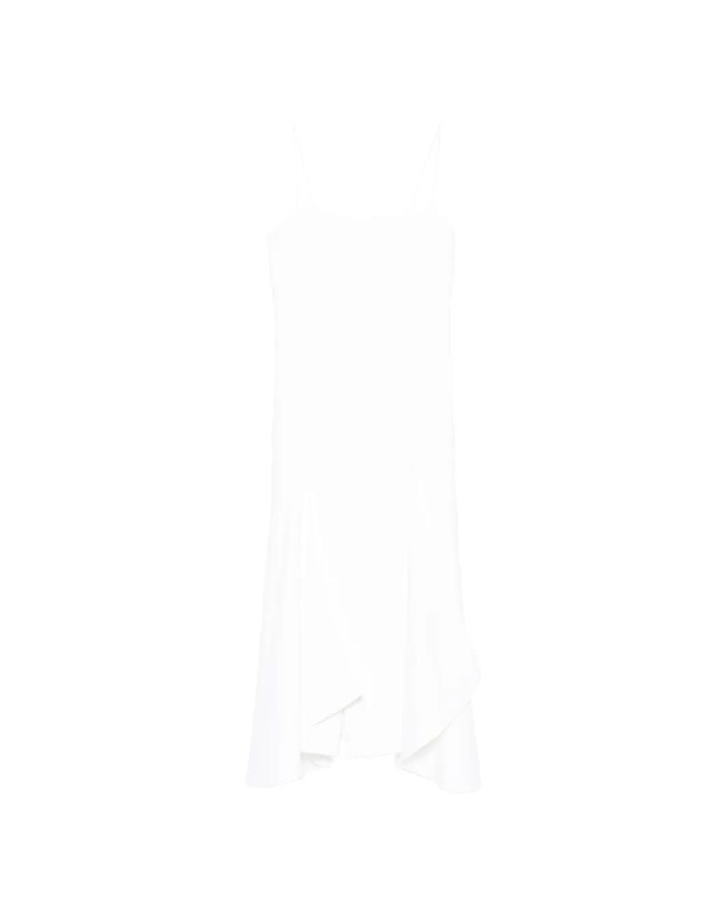 Brandon Maxwell White Cascade Strap Dress