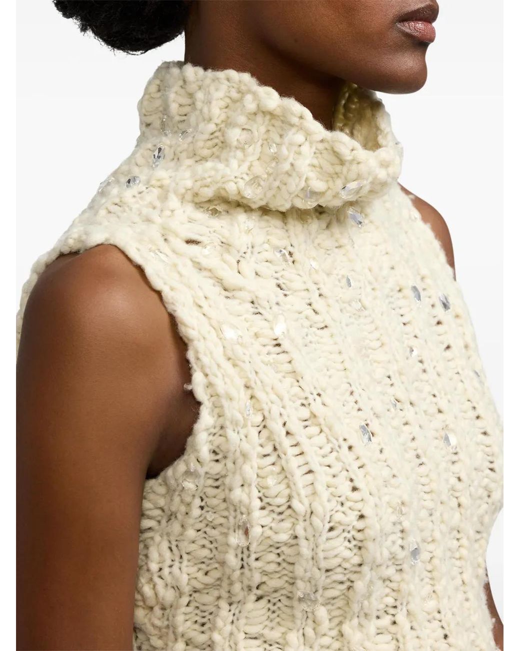 Ralph Lauren Natural Textured High-Neck Tank Top