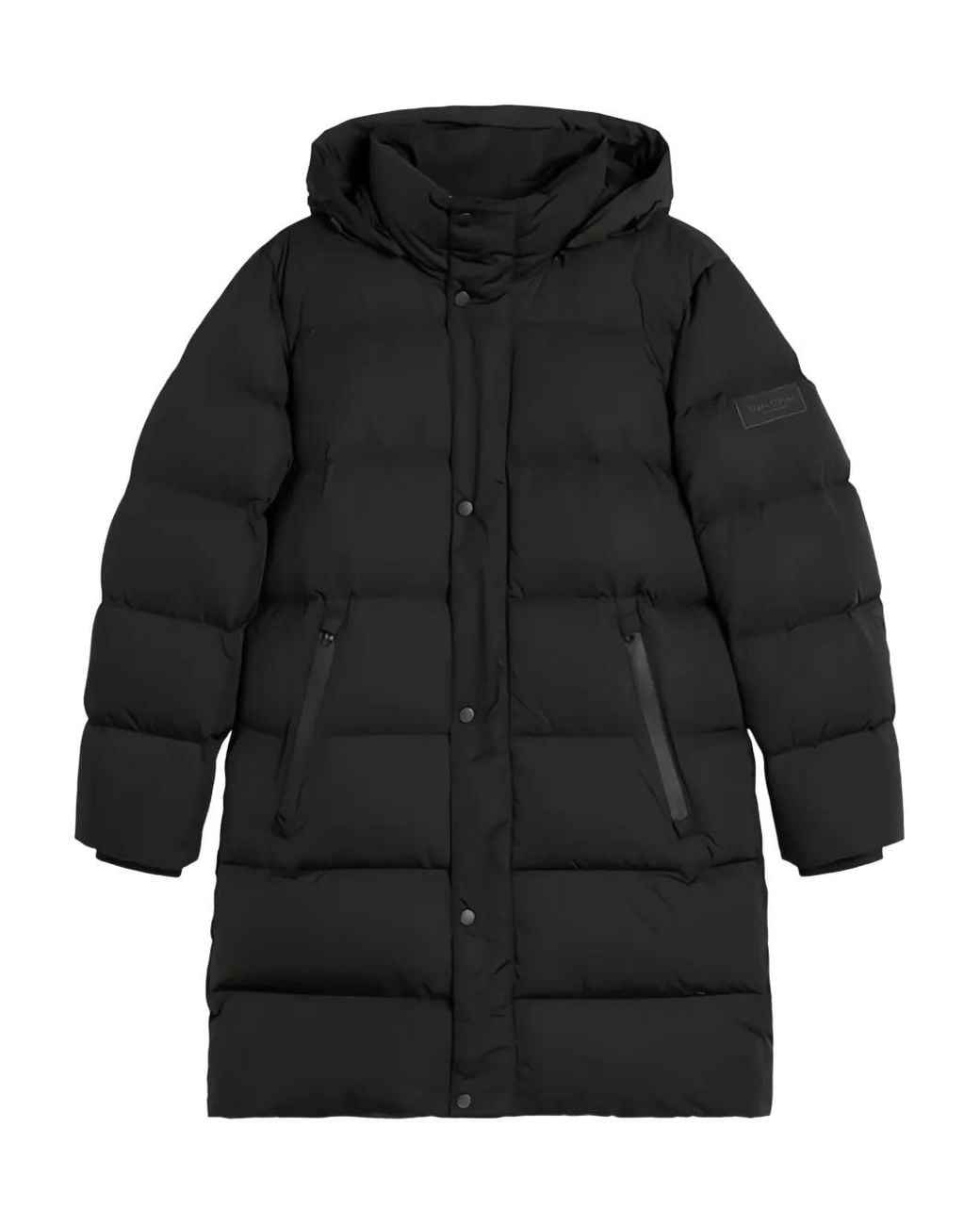 Marc O' Polo Black Logo-Patch Padded Coat for men