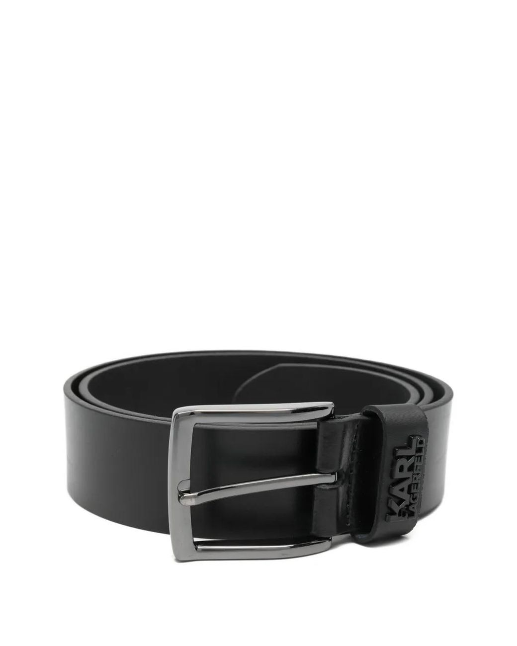 Karl Lagerfeld Black Logo Buckle Belt for men
