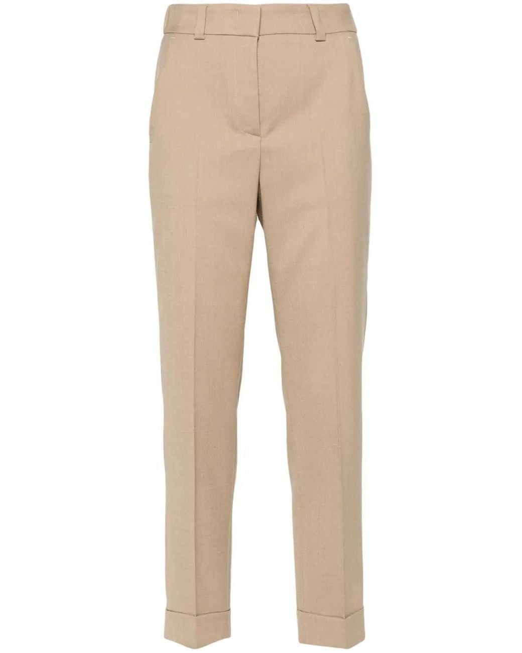 Peserico Natural Straight-Leg Tailored Trousers