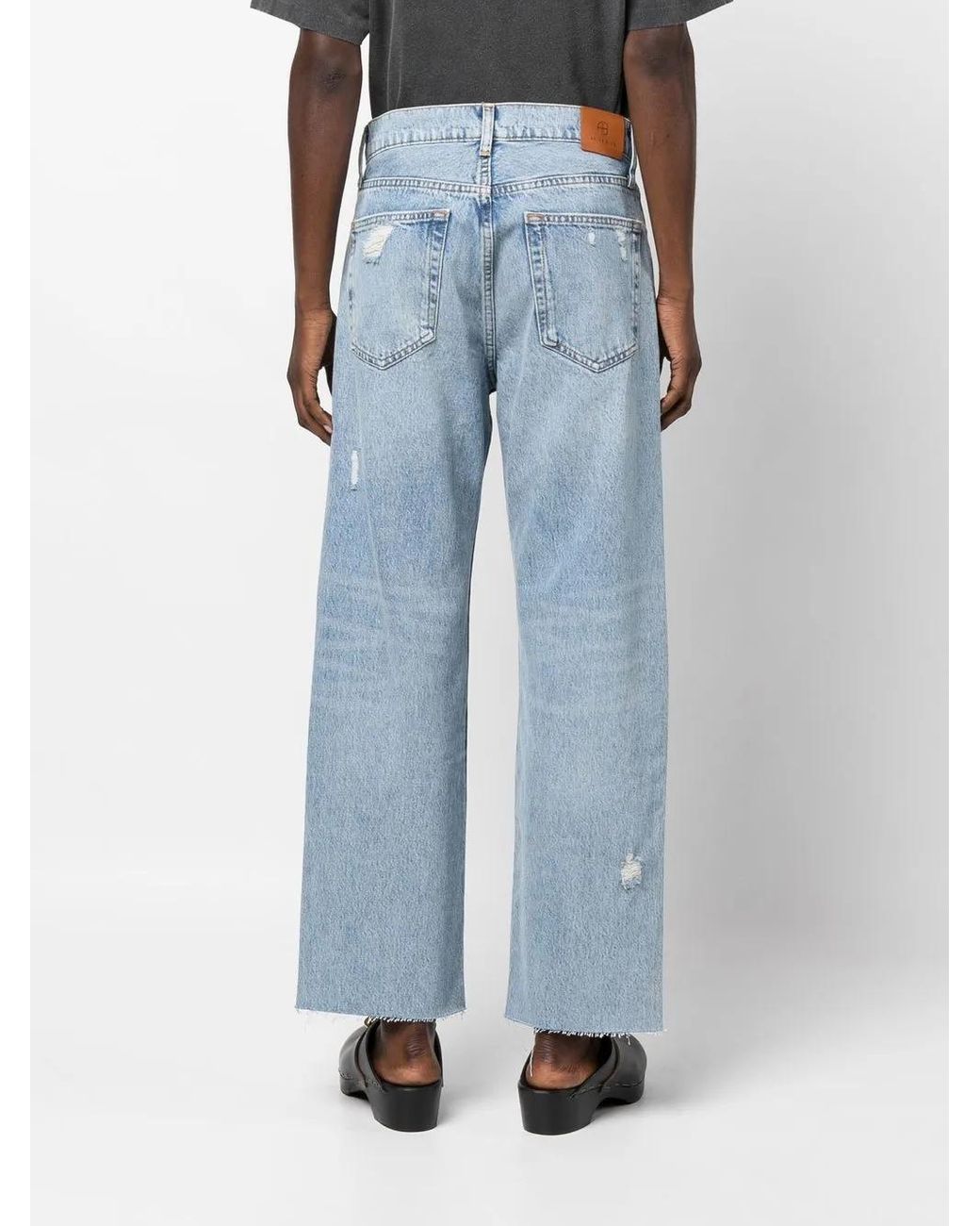 Anine Bing Blue Mid-Rise Straight-Leg Denim Jeans