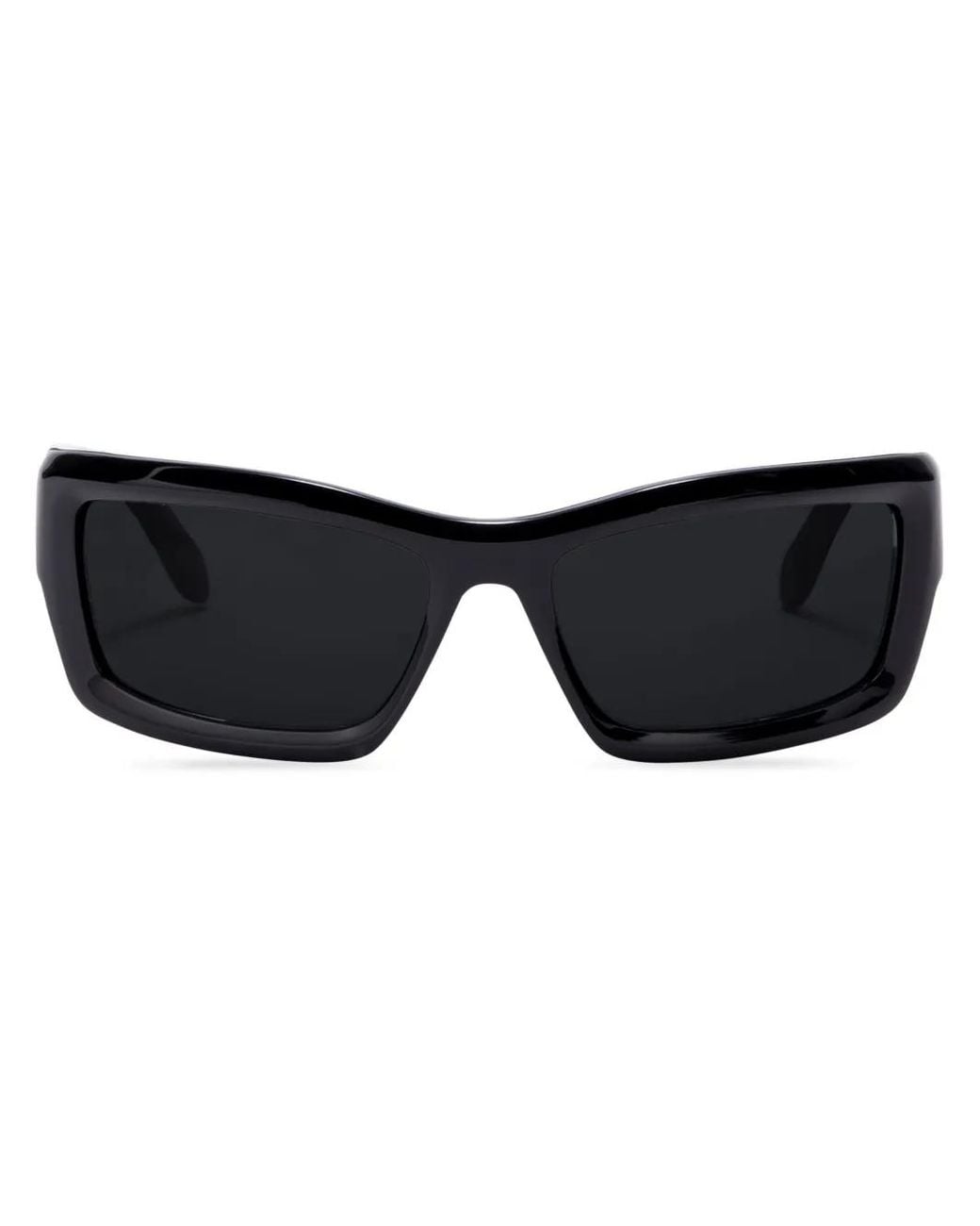 Palm Angels Black Adin Rectangular-Frame Sunglasses