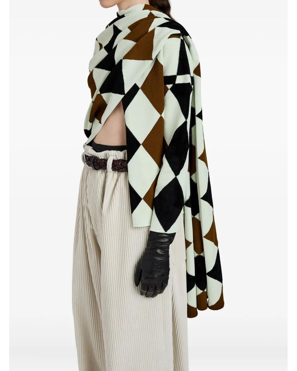 Proenza Schouler Black Vanne Argyle-Pattern Top