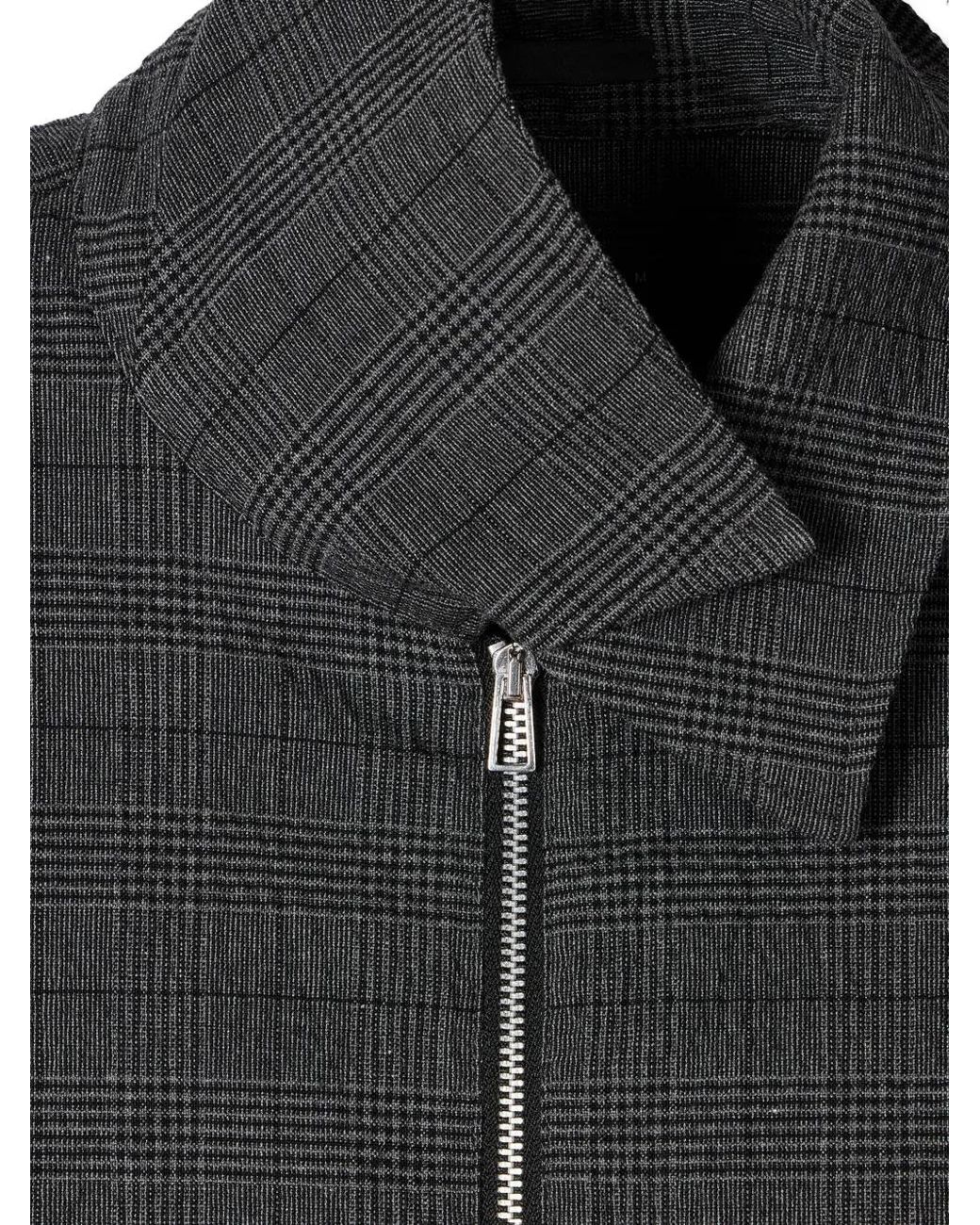 Paul Smith Black Check-Pattern Zip Shirt Jacket for men