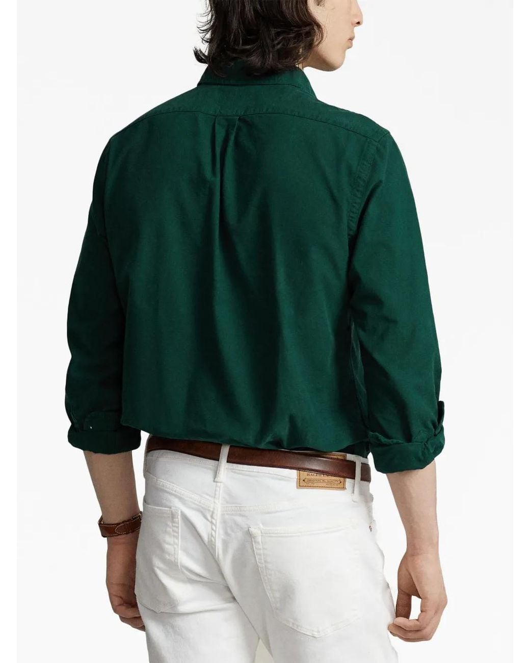 Polo Ralph Lauren Green Polo Pony Button-Up Cotton Shirt for men