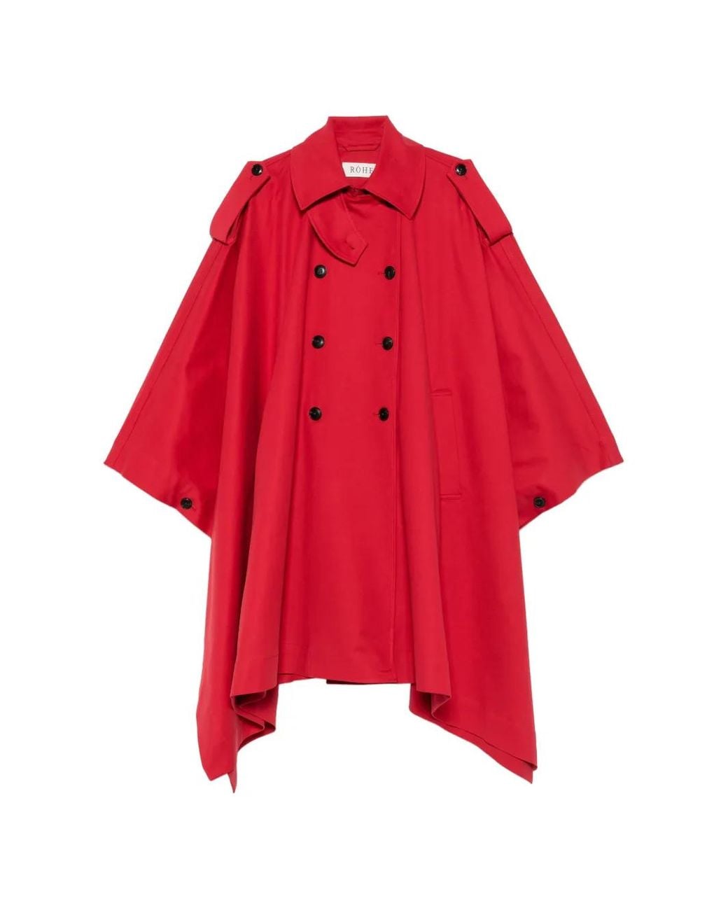 Rohe Red Manteau Croisé À Ourlet Asymétrique