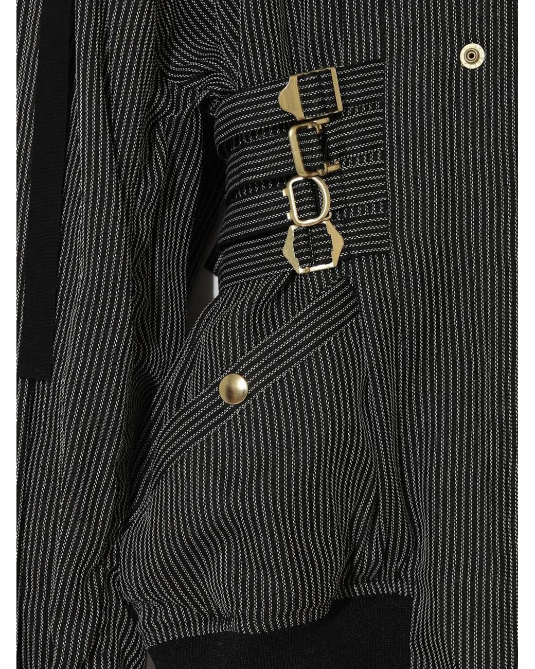 Undercover Black Pinstripe Bomber Jacket