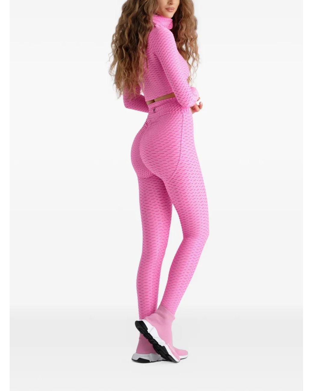 Tessitura Body Couture Pink 3D-Textured Cropped Top