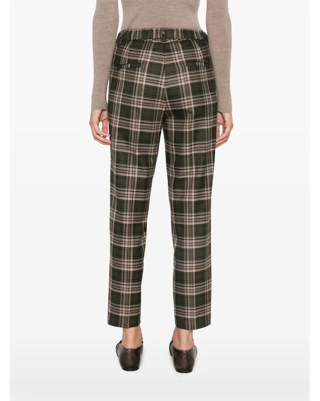 NINA 14.7 Gray Check-Print Trousers