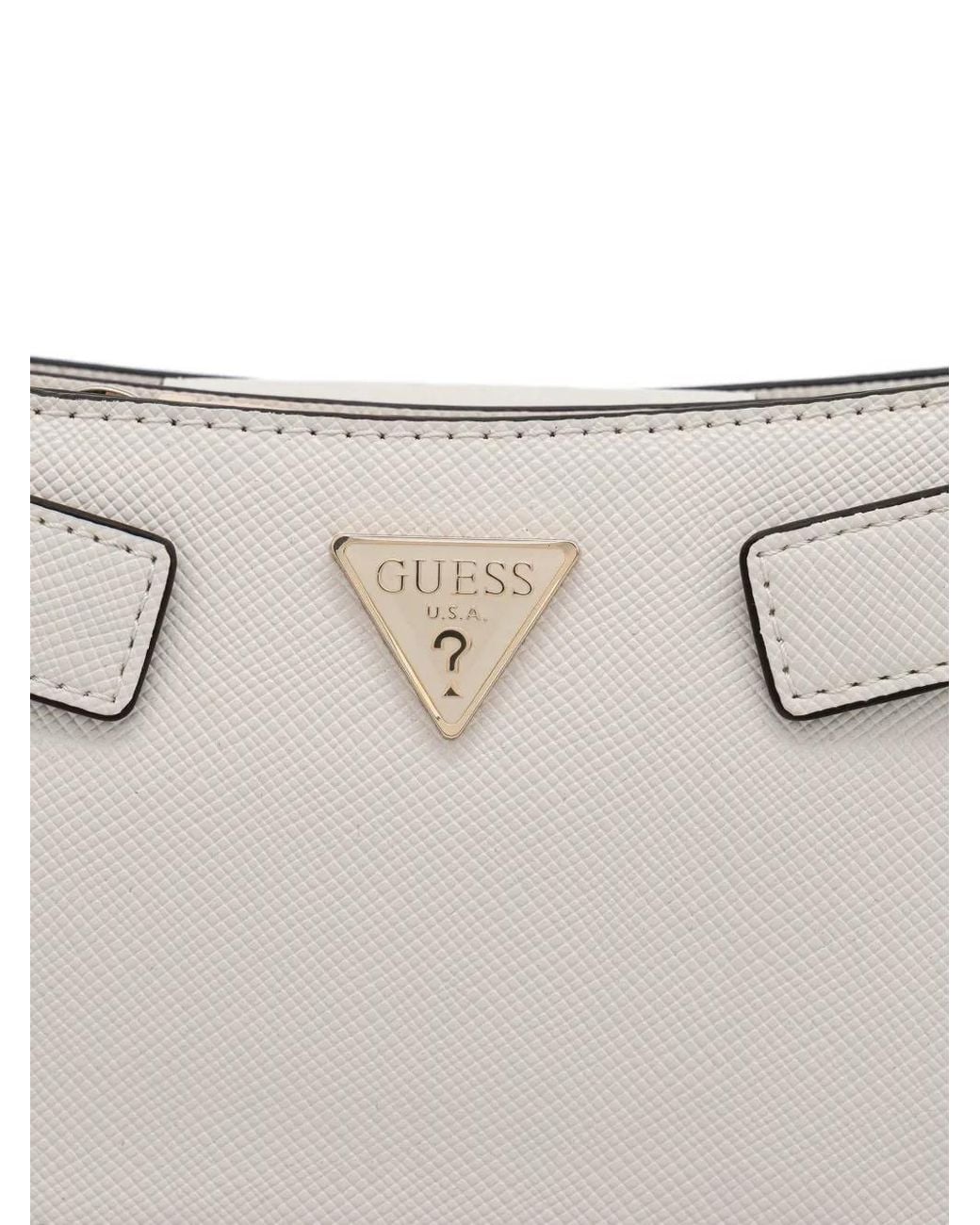 Guess White Serenova Saffiano Mini Crossbody Bag