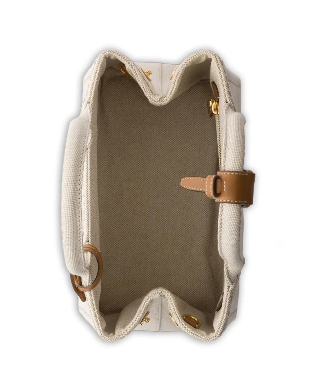 Prada Natural Jardinière Small Cotton Canvas Bag