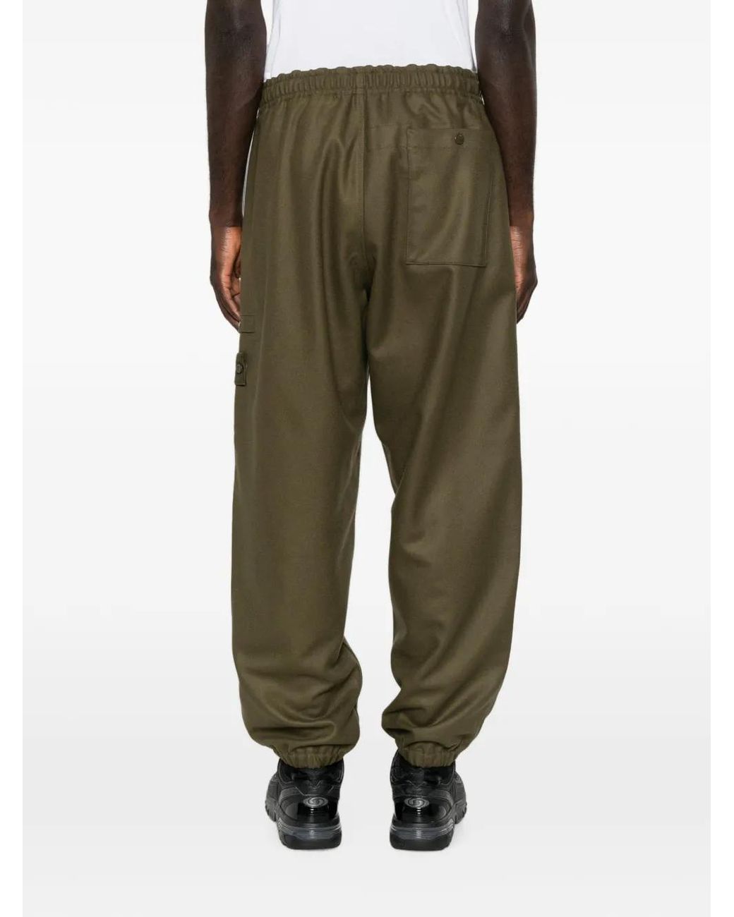 Stone Island Green Logo-Patch Track Pants for men