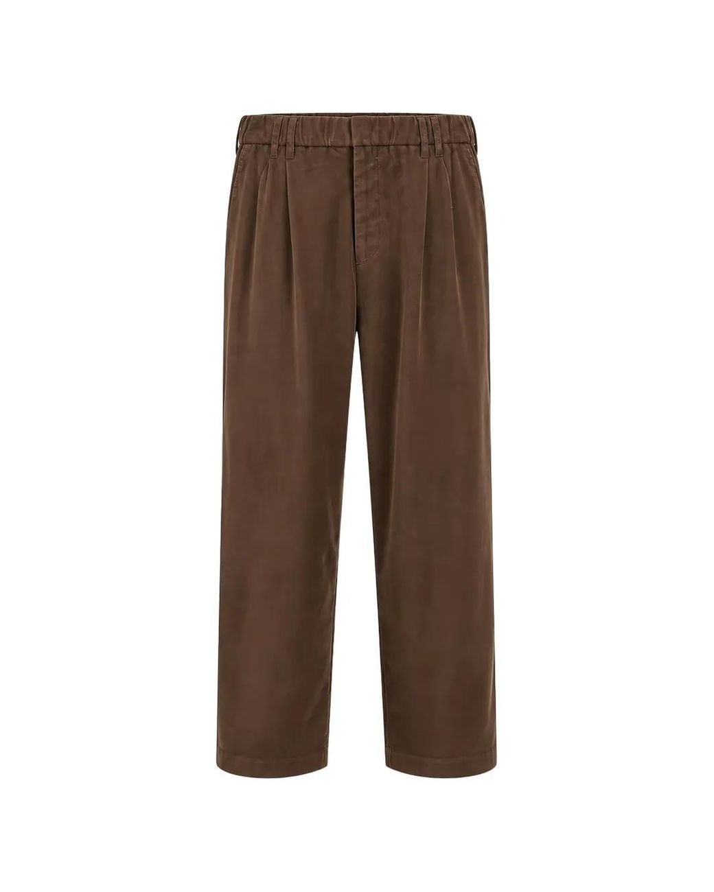 Brunello Cucinelli Brown Pleated Elasticated-Waist Trousers