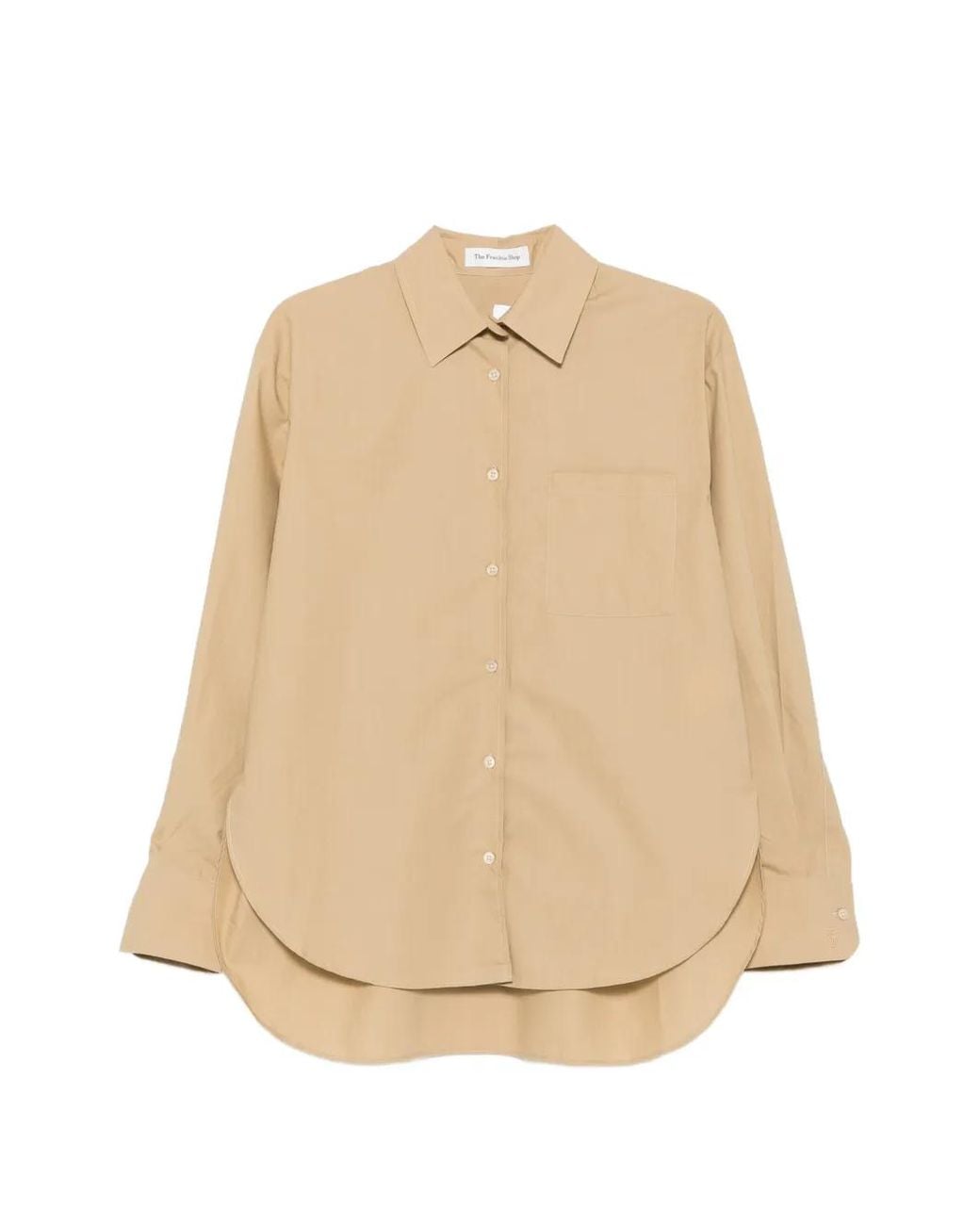Frankie Shop Natural Chemise À Logo Brodé
