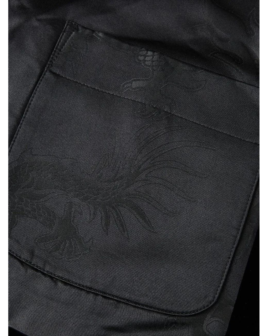 Shanghai Tang Black Mandarin-Collar Jacket for men