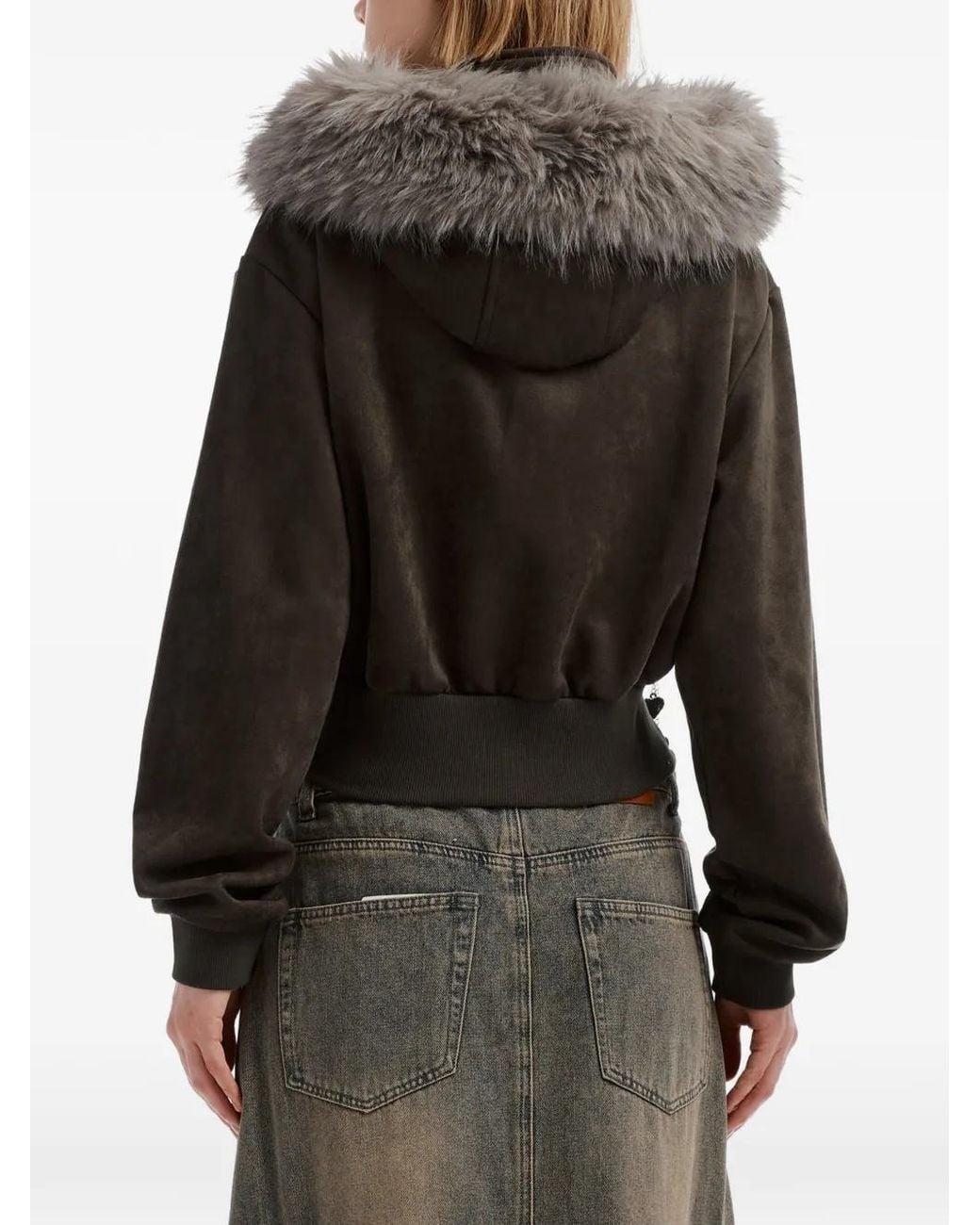 Musium Div. Gray Cropped Hooded Jacket