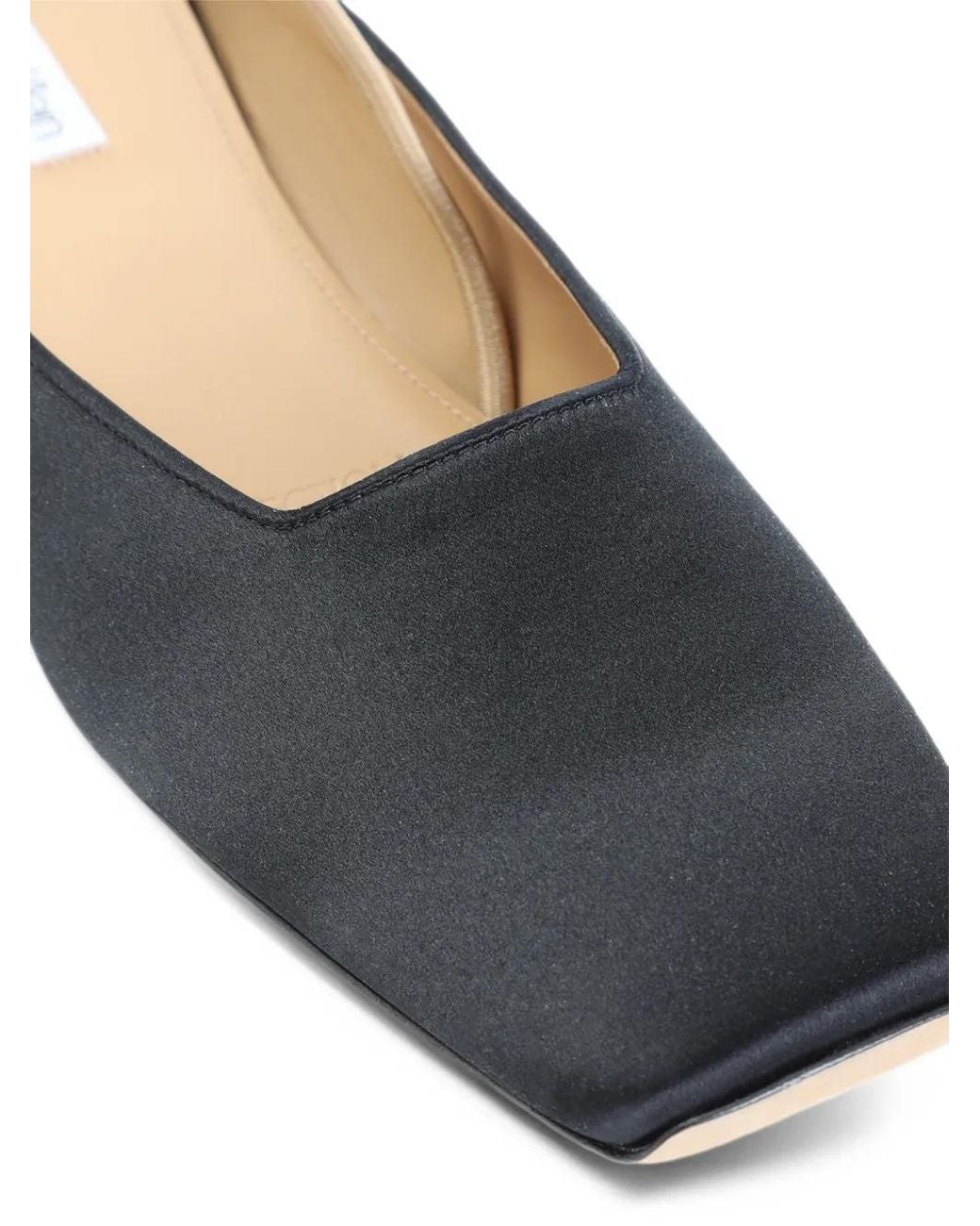 Calvin Klein White Kate Square-Toe Elasticated-Strap Ballet Flats