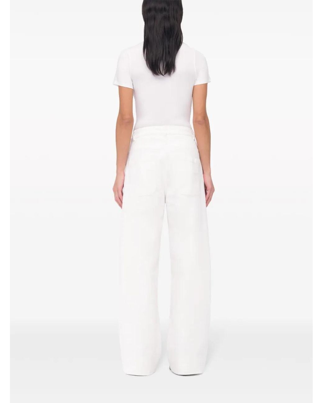 Another Tomorrow White Wide-Leg Jeans