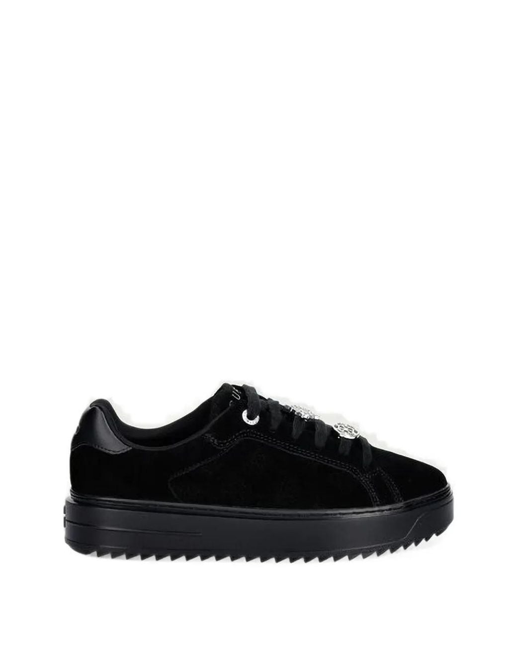 Guess Black Duena Logo-Plaque Platform Sneakers