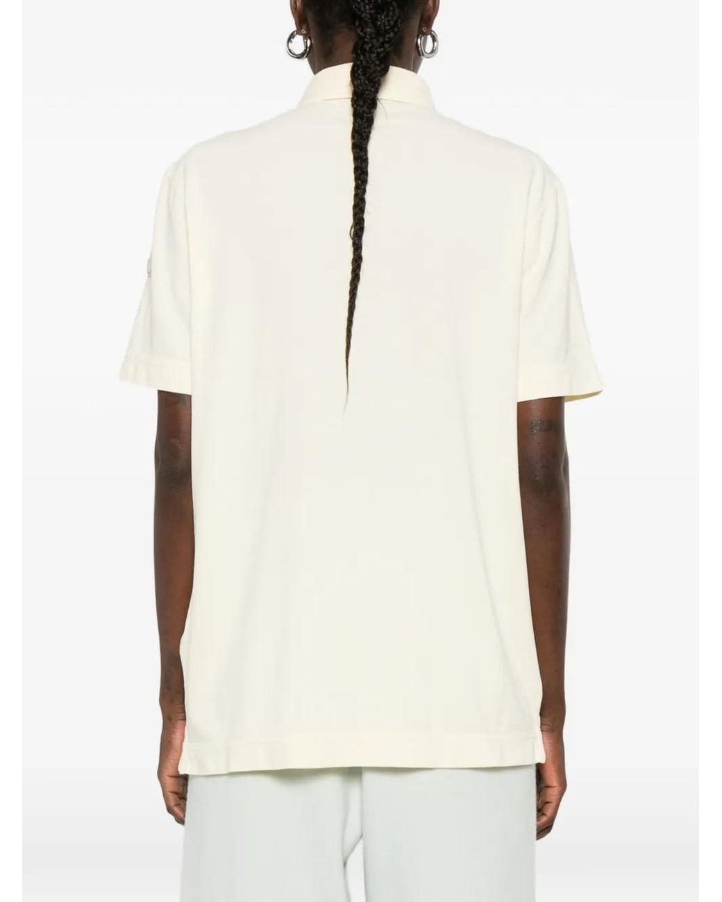 Moncler White Short-Sleeve Polo Top