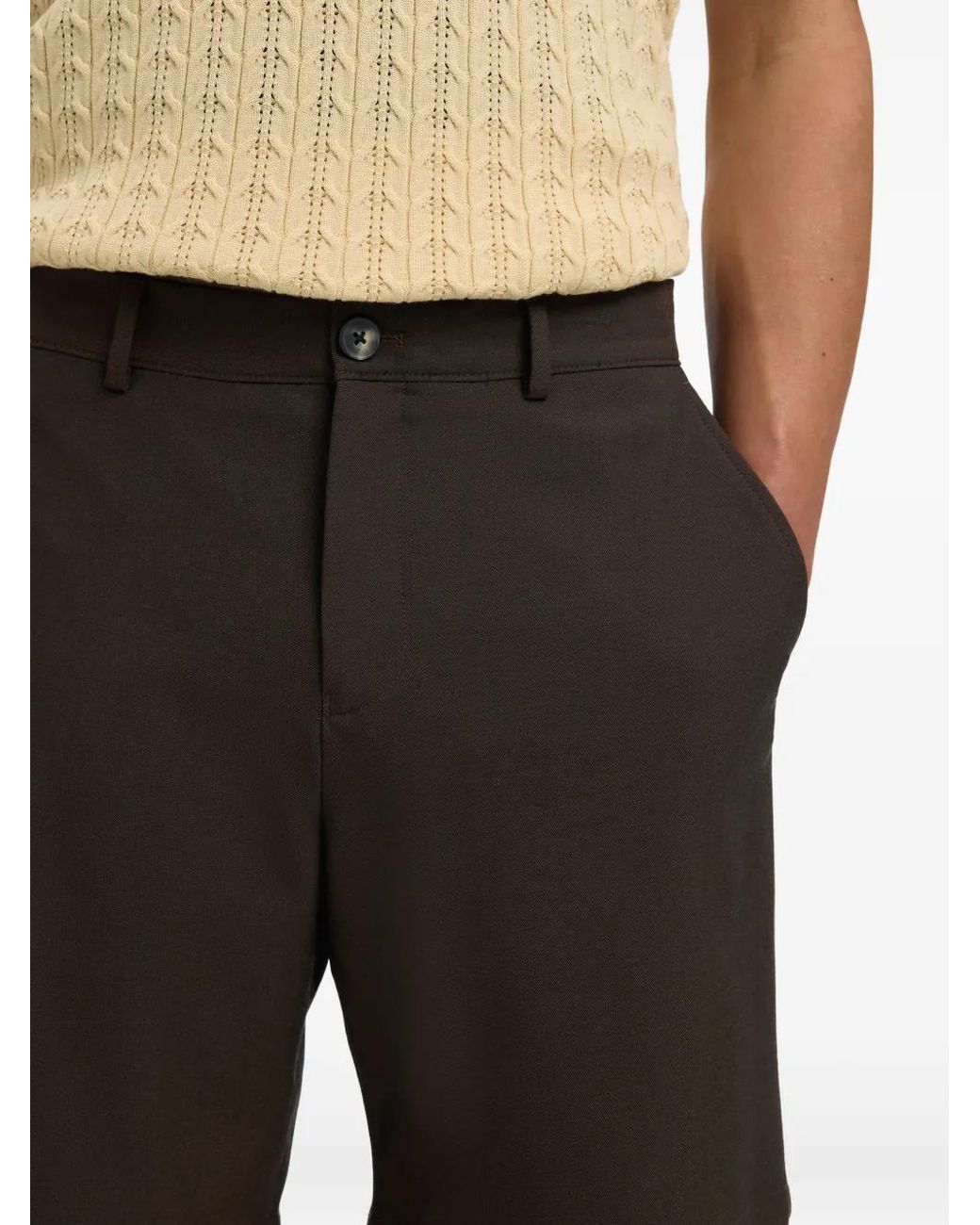 SELECTED Black Buttoned Shorts for men