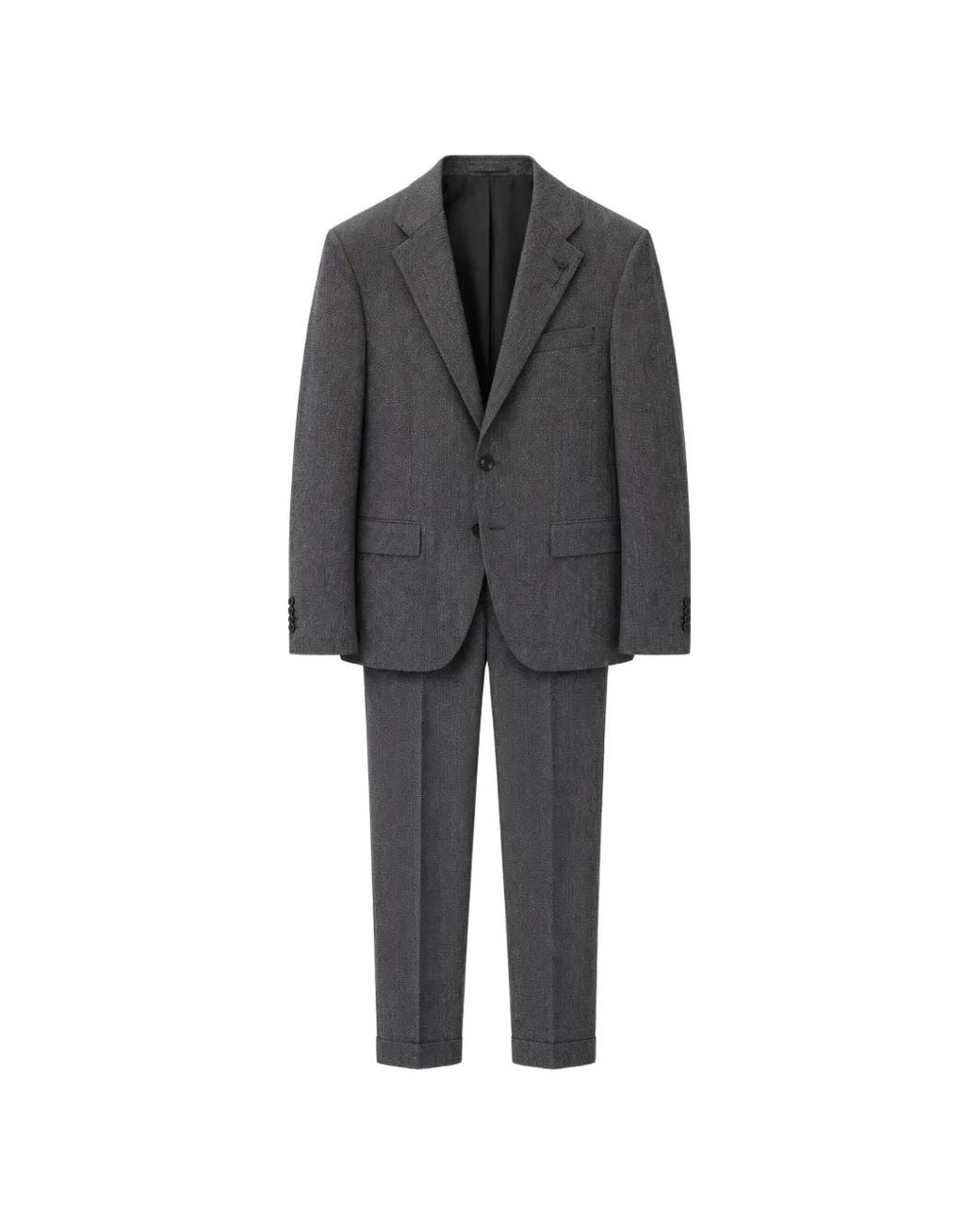 Lardini Gray Single-Breasted Wool Suit for men