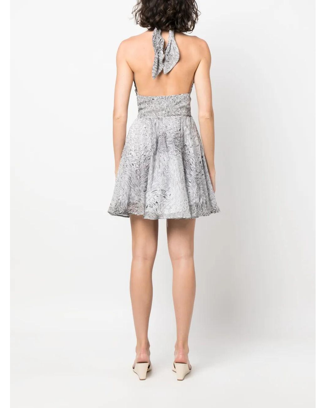 FEDERICA TOSI White Abstract-Print Silk Dress