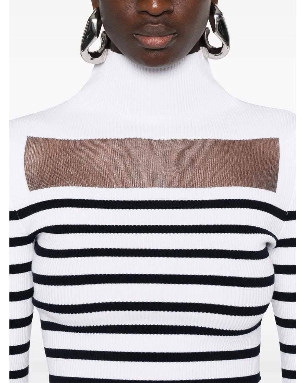 Jean Paul Gaultier White Marinière Striped Jumper
