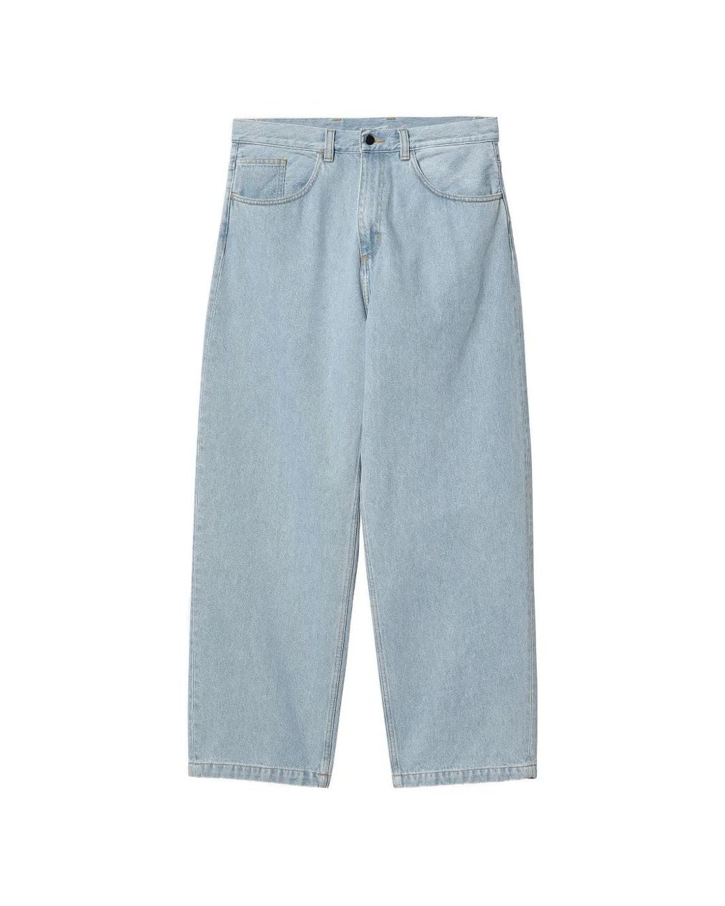 Carhartt Blue Logo-Label Five-Pocket Jeans for men