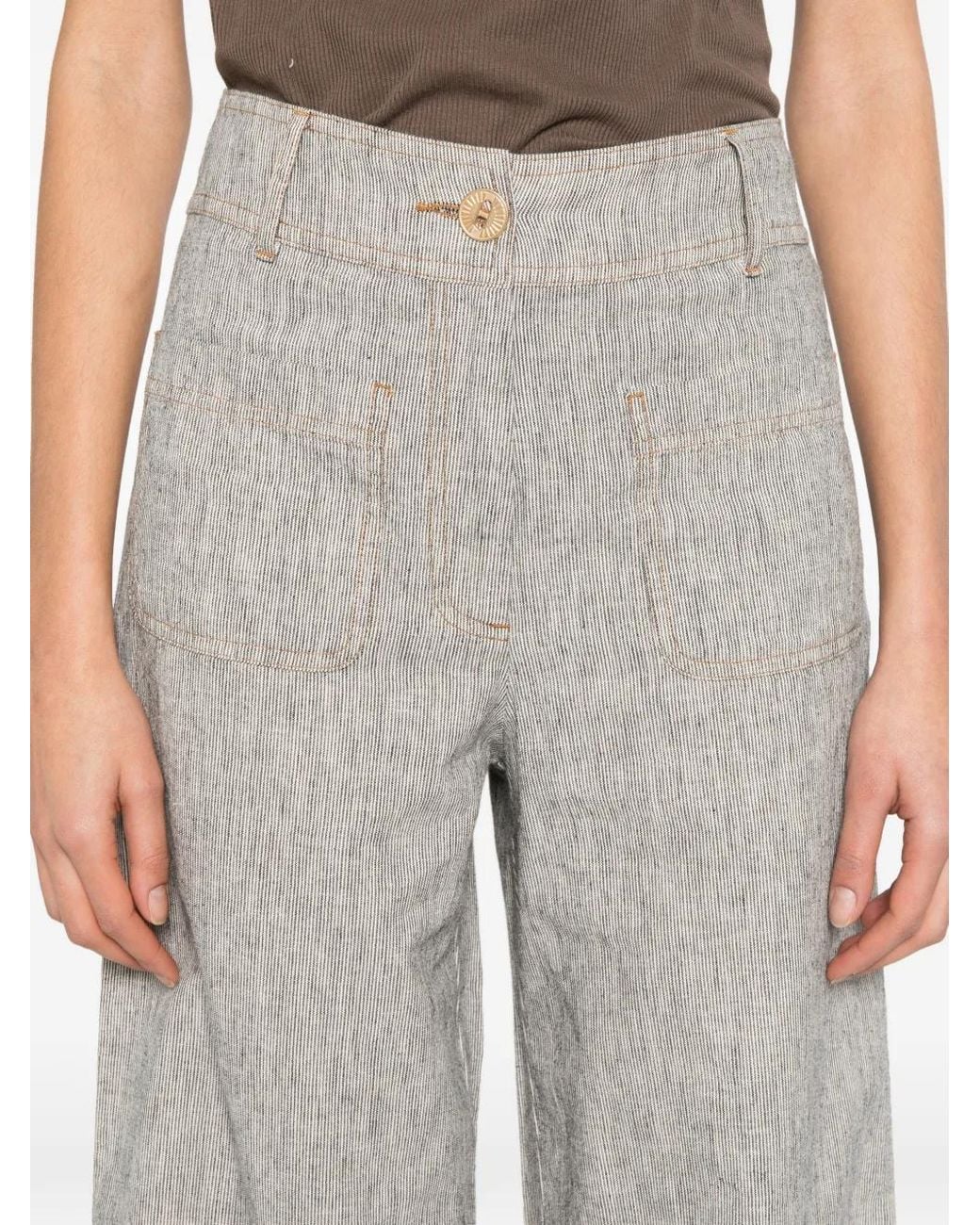 Sessun White Manhatti Striped Palazzo Pants