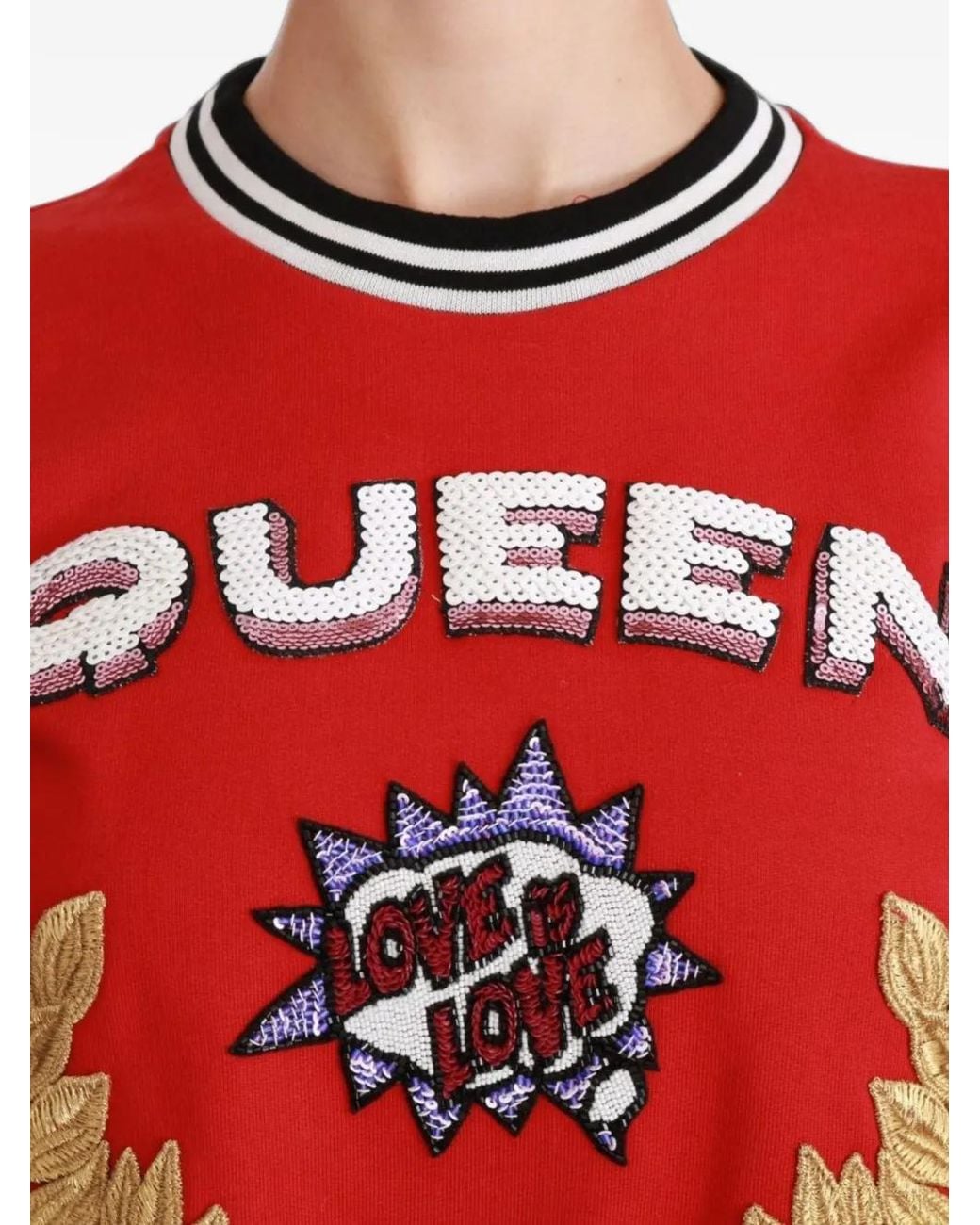 Pull Brodé De Sequins Dolce & Gabbana en coloris Red